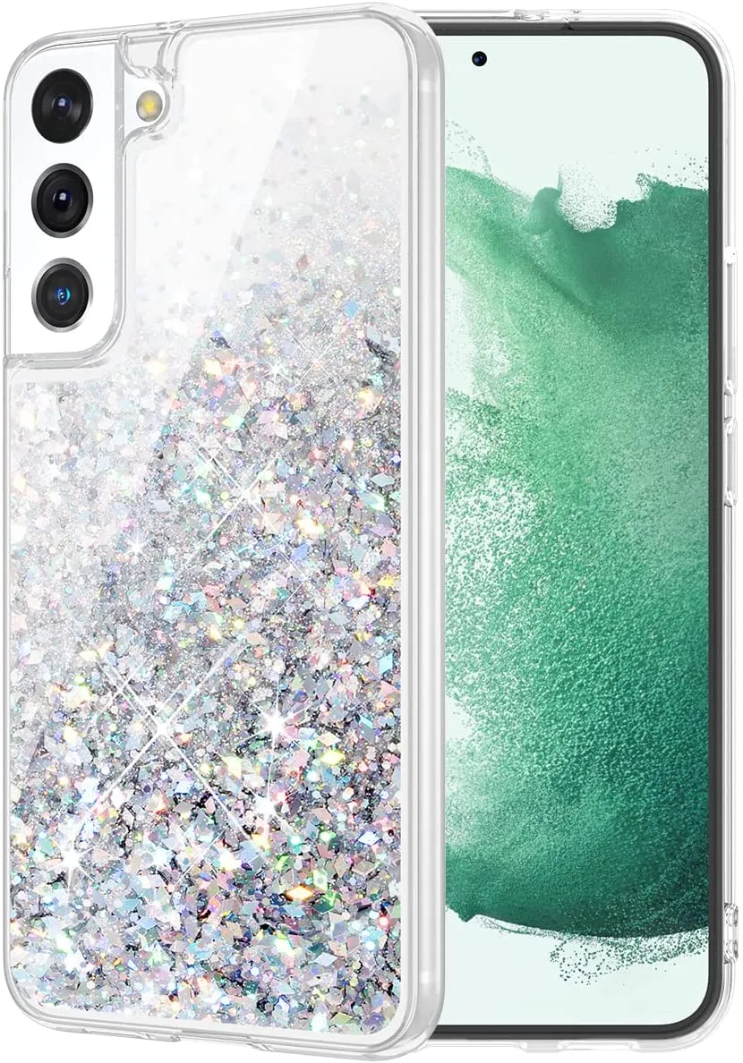 Galaxy S22 Glitter Sparkle Bling Liquid Quicksand Case for Women