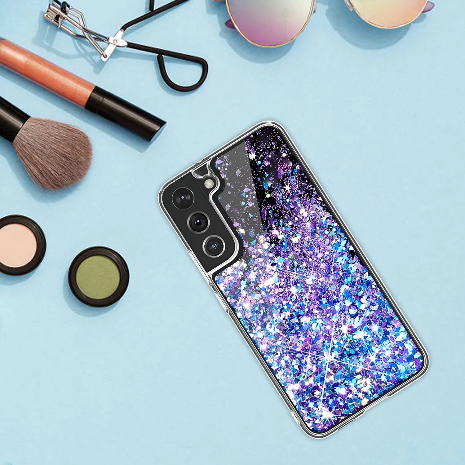 Galaxy S22 Glitter Sparkle Bling Liquid Quicksand Case for Women