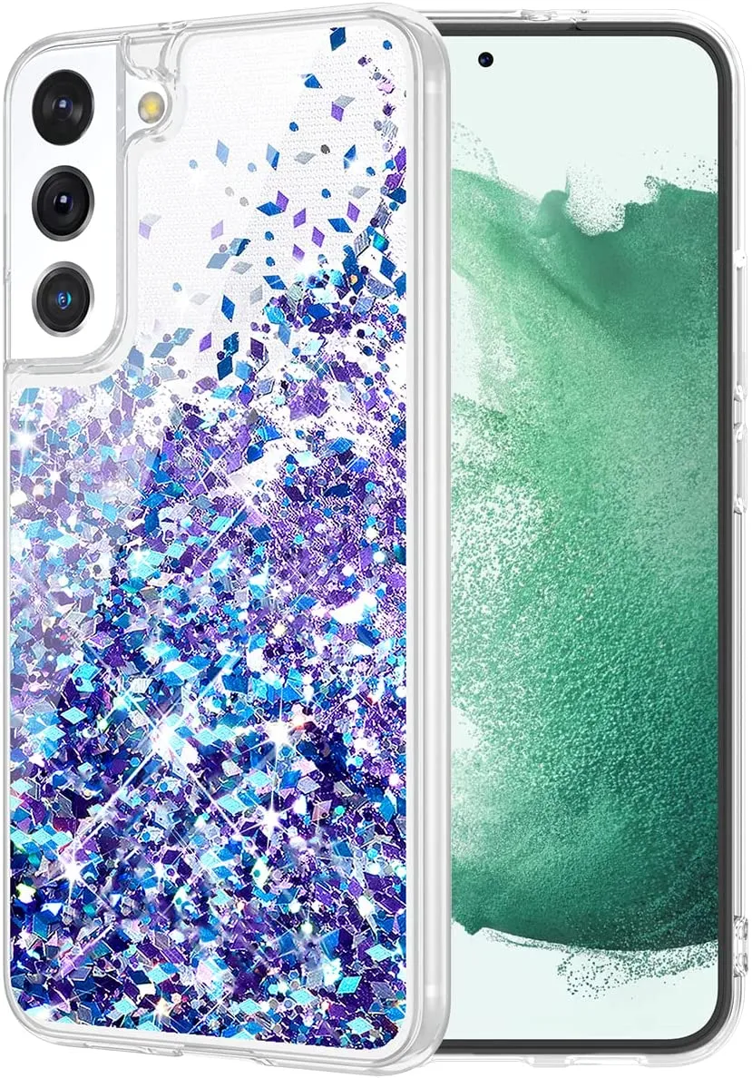 Galaxy S22 Glitter Sparkle Bling Liquid Quicksand Case for Women