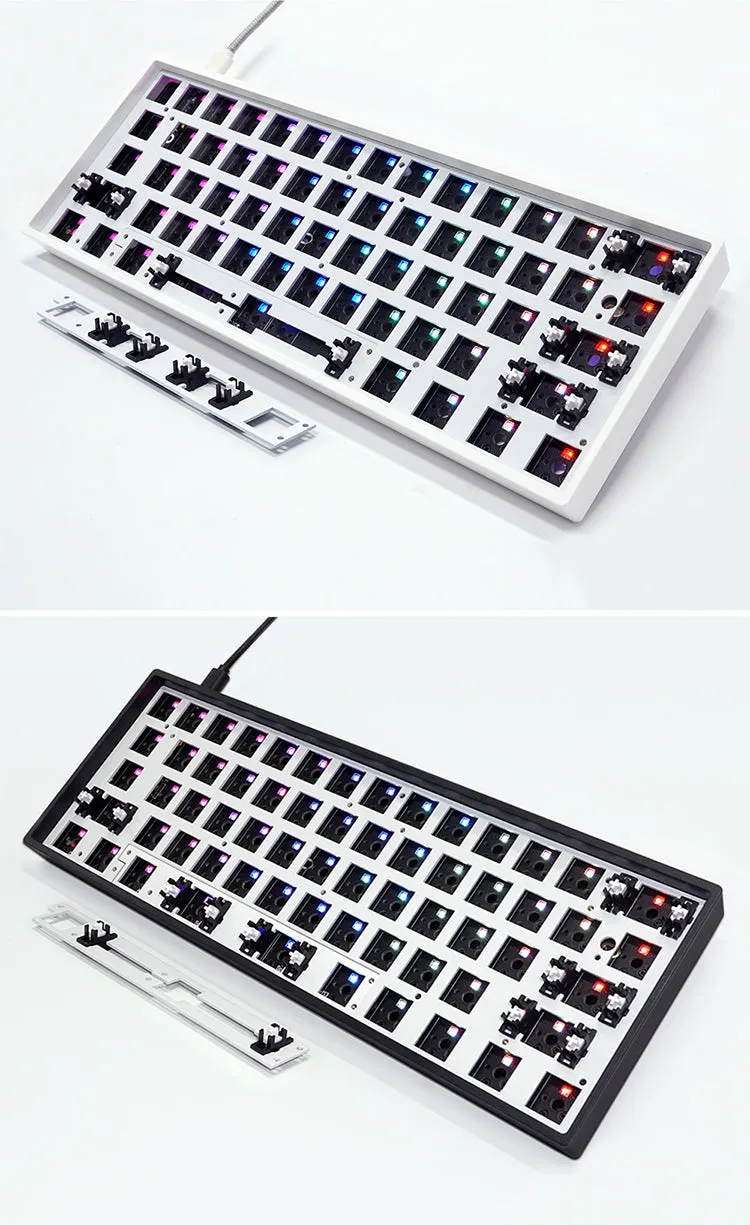 gk61xs dual mode bluetooth 5.0 60% mechanical keyboard rgb switch led hot swap type c pcb case split spacebar