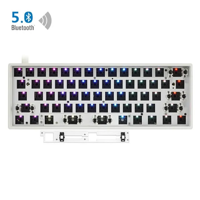 gk61xs dual mode bluetooth 5.0 60% mechanical keyboard rgb switch led hot swap type c pcb case split spacebar