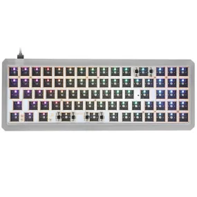 gk73 68% mechanical keyboard rgb switch led hot swapping socket type c pcb case with driver software program macro light effect