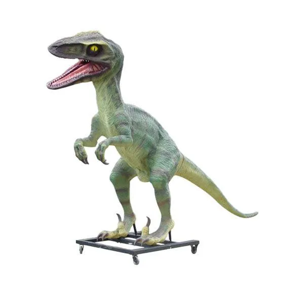 Green T-Rex Raptor Dinosaur On Base Life Size Statue