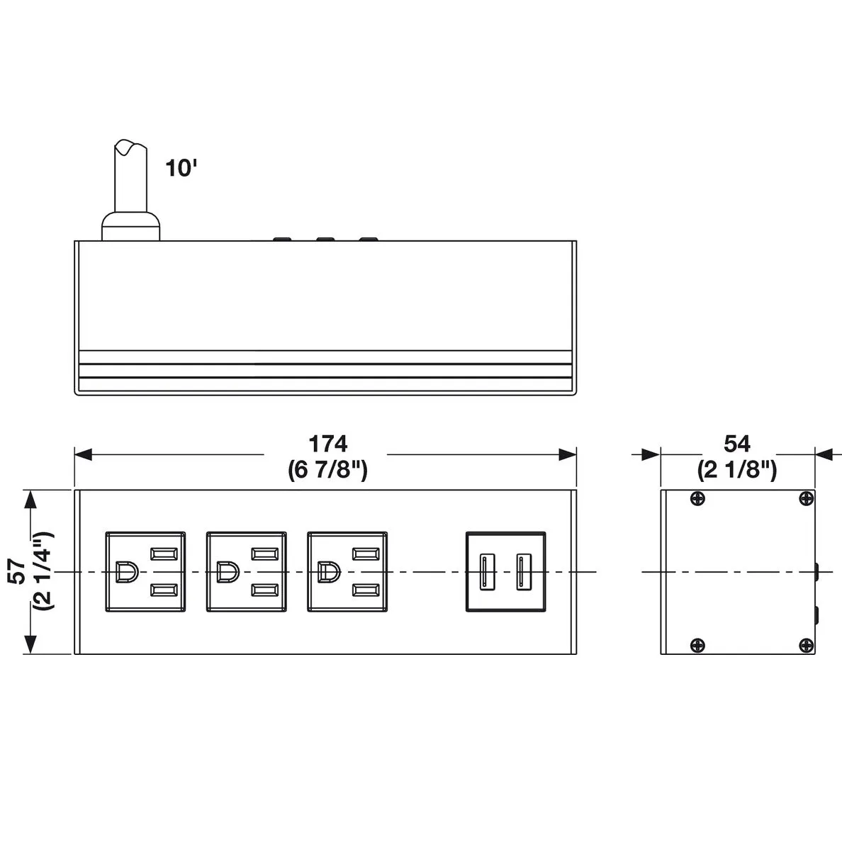 Hafele 3-Outlet Power Station Dock 3110 with USB