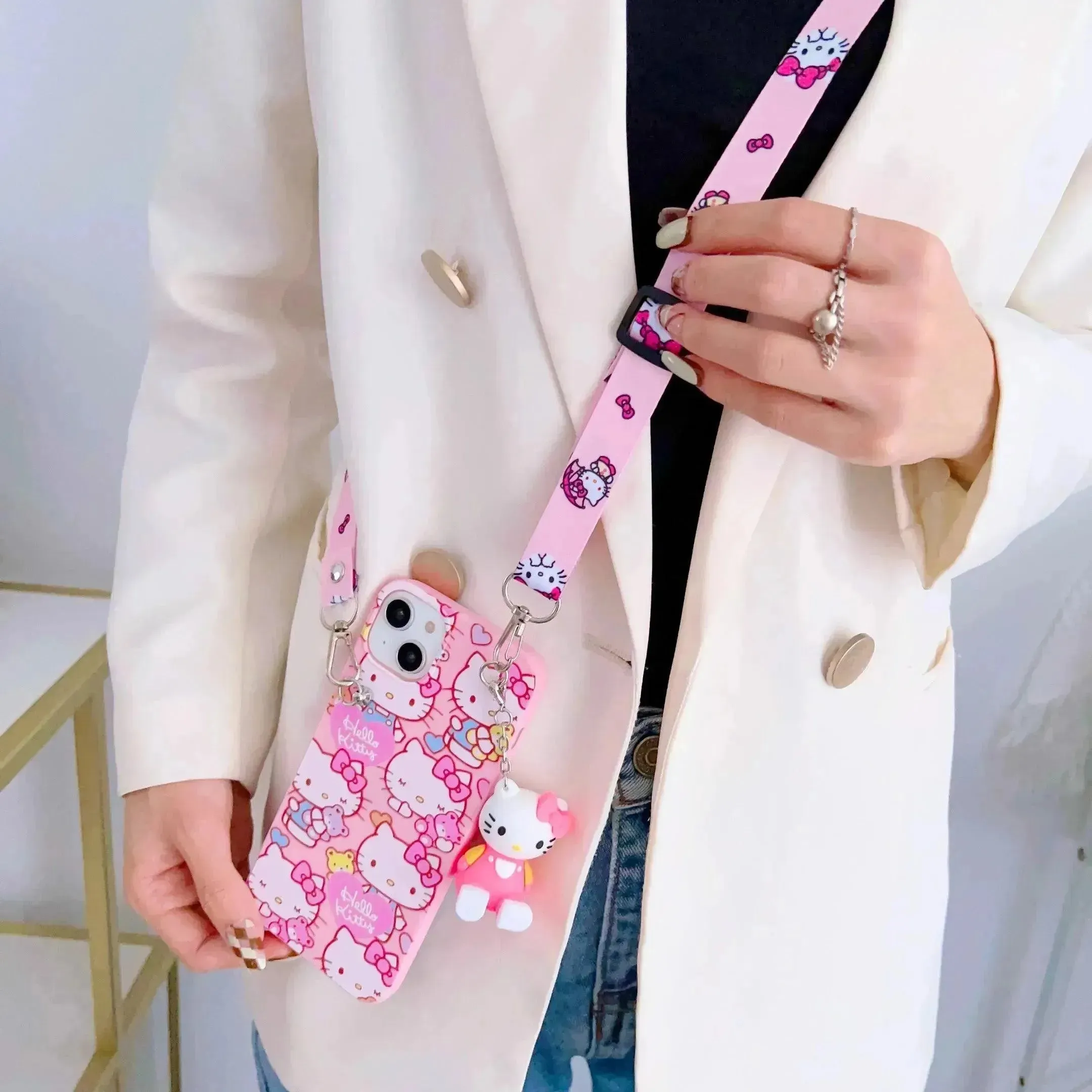 Hello Kitty Strap Stand Phone Case (For Samsung)