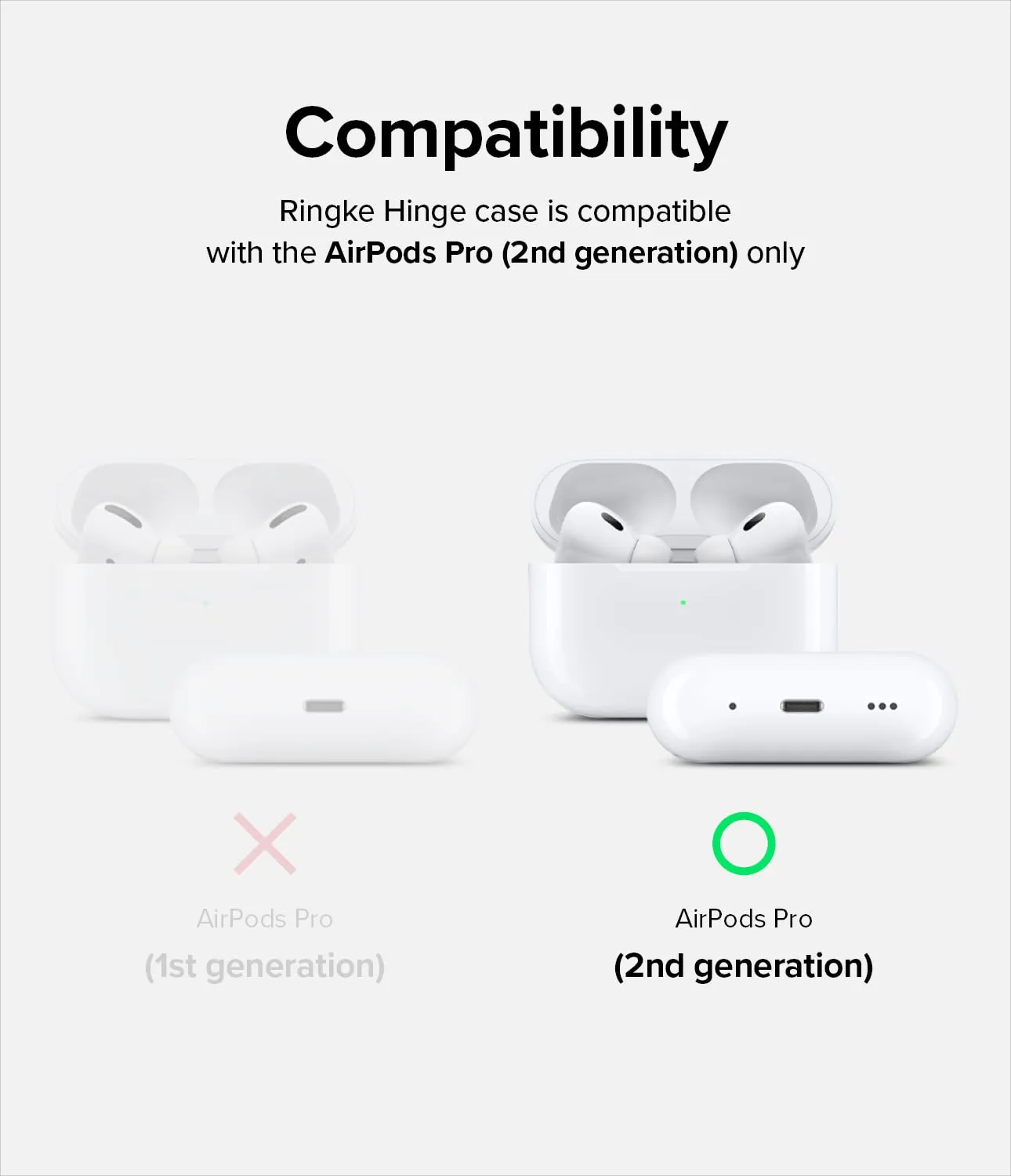 Hinge Case Designed for AirPods Pro (2nd) with Carabiner- Clear