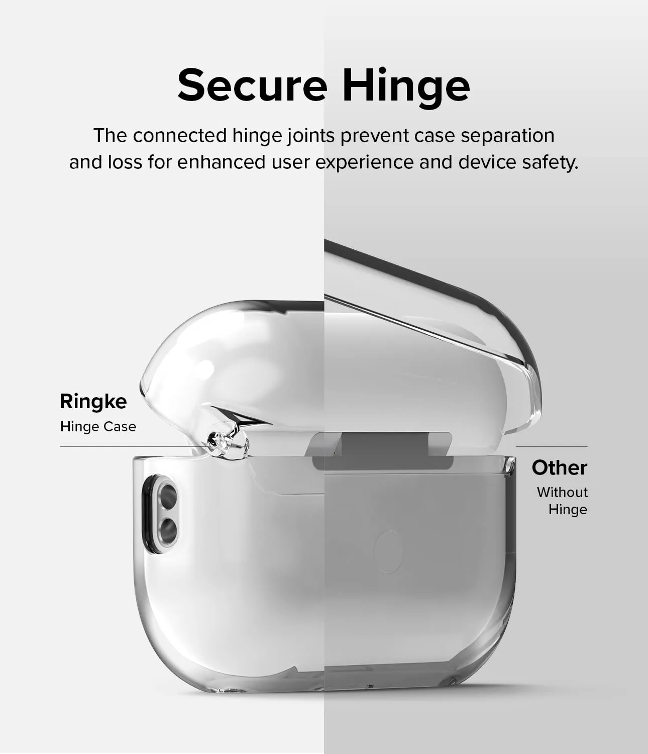 Hinge Case Designed for AirPods Pro (2nd) with Carabiner- Clear