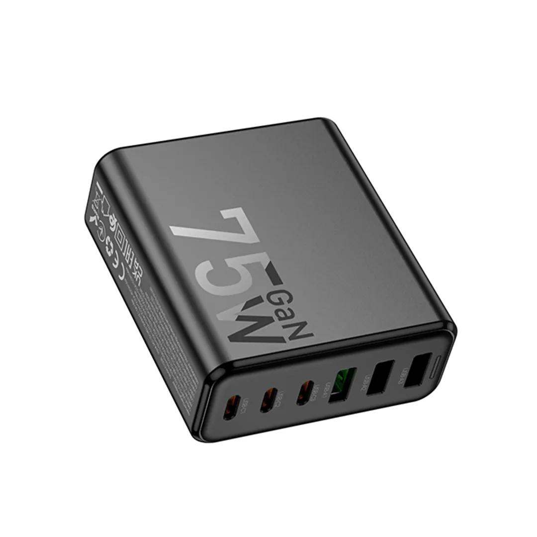 HOCO 75W GaN 6-Port PD Fast Charging Adapter