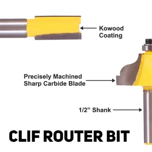 Homdum 12 Pcs Multi Shapes Router and Trimmer Bit Set Clif Tools Tungsten Carbide Tipped Woodworking Tool 5/16 inch - 8mm Shank in a Wood Box.