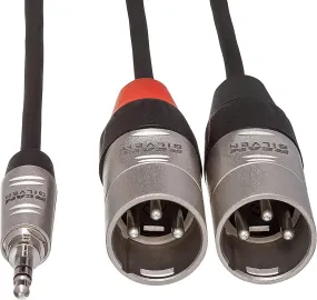 Hosa HMX-003Y 3.5 mm TRS to Dual XLR Pro Stereo Breakout Cable, 3 Feet