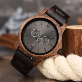 Hudson - Ebony & Walnut Multi-functional Watch