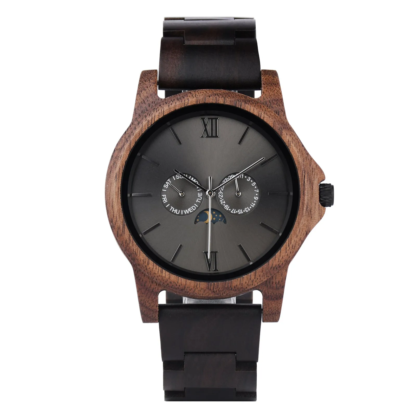 Hudson - Ebony & Walnut Multi-functional Watch