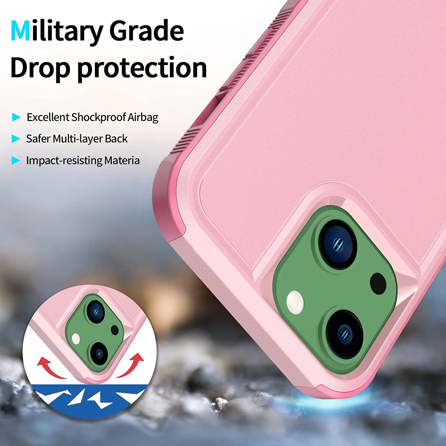 iPhone 13 Drop Protection Rugged Shockproof Military Protective Case