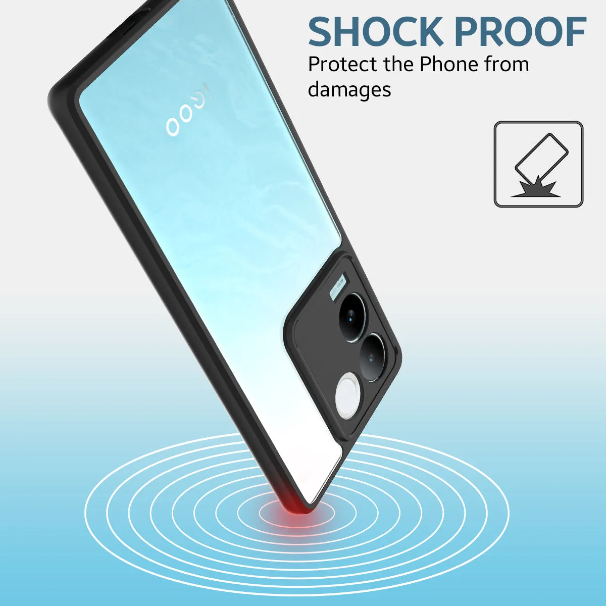 iQOO Z7 Pro/Vivo T2 Pro 5G (FOSO) Royal Shock Proof Back Cover Case | (PC TPU) - Clear