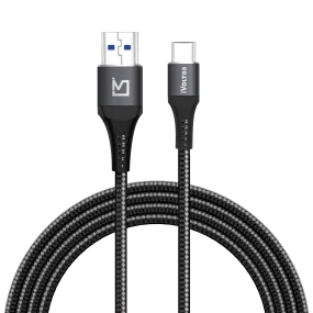 iVoltaa Braided & Metal 4A Sync & Fast Charge Type-C Cable (1 M / 3.3 Ft. Long - Black)…