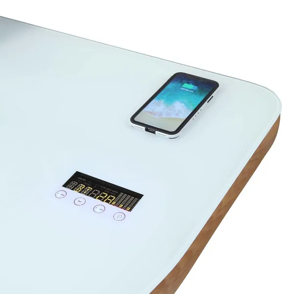 Jual San Francisco Smart Desk Oak / White - with Speaker and Fast Phone Charging PC711