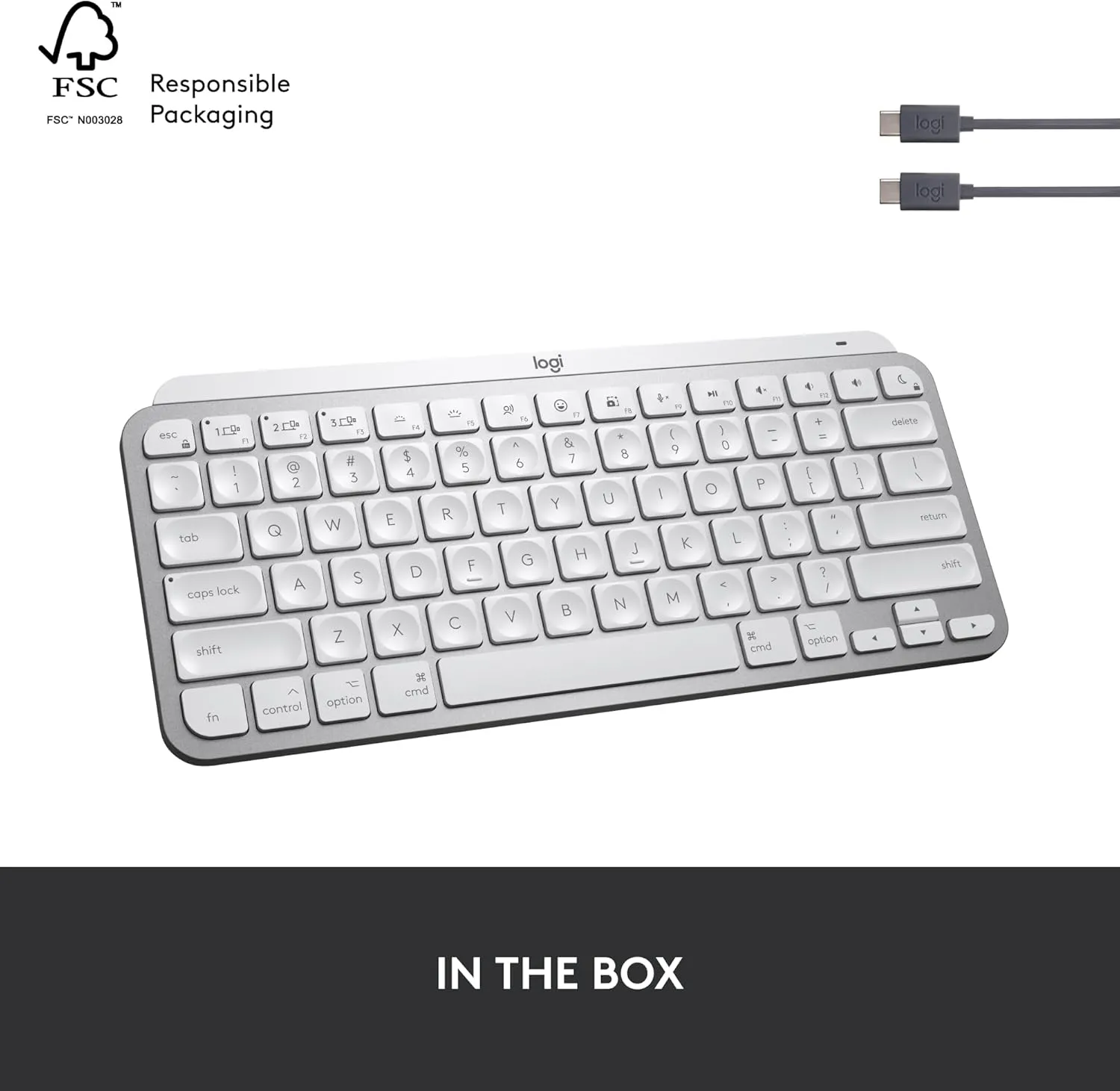 Logitech MX MECHANICAL Mini for Mac Wireless Keyboard (English Version) 精簡炫光高效鍵盤 - Pearl White 珍珠白色 920-010800 原裝行貨