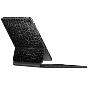 Magic Keyboard for iPad Pro 12.9" (Gen 3-4) LUXURIA BLACK ALLIGATOR Leather Textured Skin