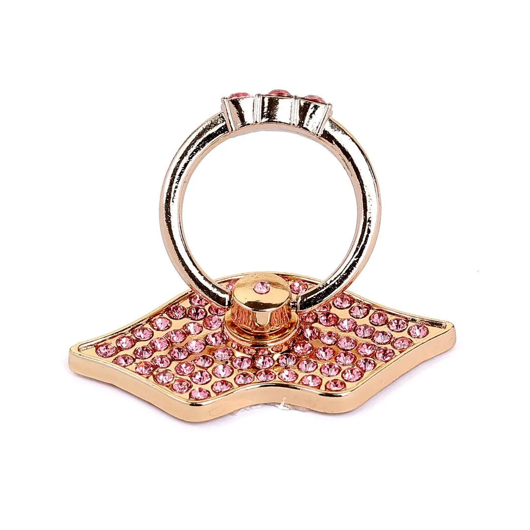 Magnet Lip Stone Ring Phone Holder