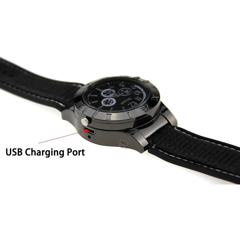 Military USB Lighter Watch Men's Casual Quartz Wristwatches with Windproof Flameless Cigarette Cigar Lighter