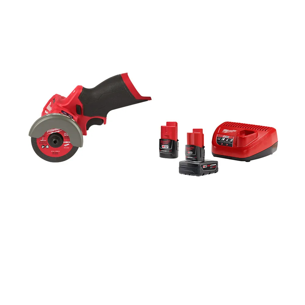 Milwaukee 2522-20x2BSK M12 FUEL 12V 3" Compact Cut Off Tool w/ Starter Kit