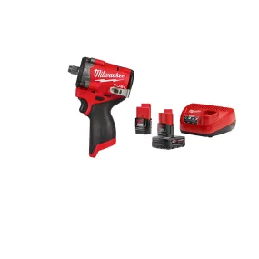 Milwaukee 2563-20x2BSK M12 FUEL 12V Stubby 1/2" Impact Wrench w/ Starter Kit