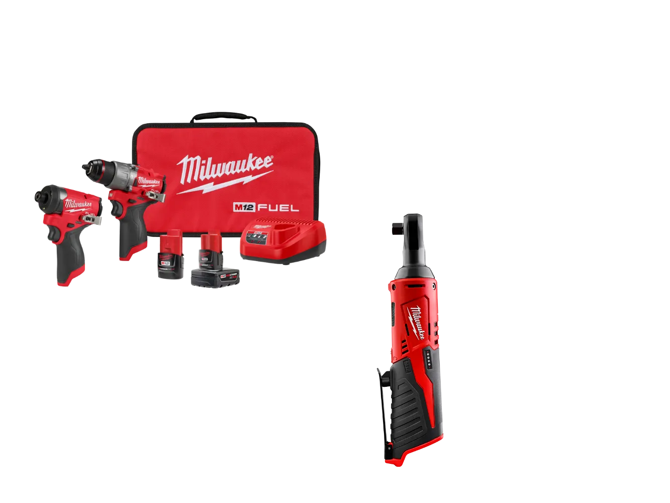 Milwaukee 3497-22RT M12 FUEL 12V 2-Tool Combo Kit w/ M12 3/8" Ratchet