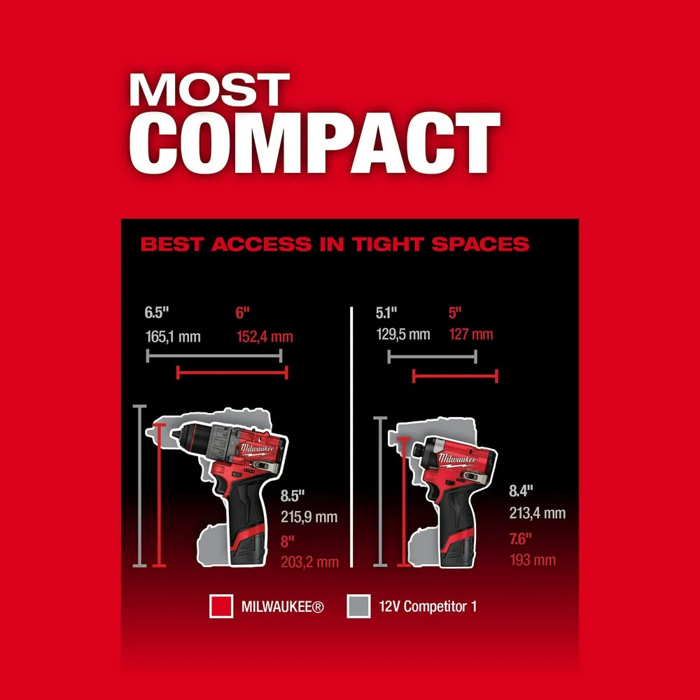 Milwaukee 3497-22RT M12 FUEL 12V 2-Tool Combo Kit w/ M12 3/8" Ratchet