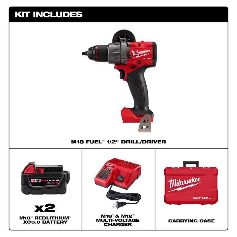 Milwaukee M18 FUEL 1/2 in. Brushless Cordless Drill/Driver Kit (Battery & Charger)