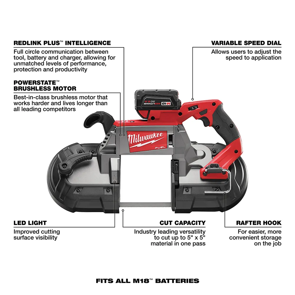 Milwaukee M18 Fuel Deep Cut Band Saw - 1 Battery Kit