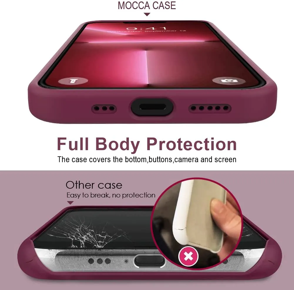 MOCCA Compatible  iPhone 13 Mini Case Ring Kickstand  -WineRed