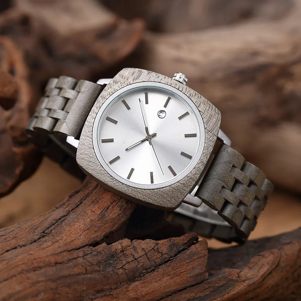 Multnomah - Gray Maple Minimal Couple Watches