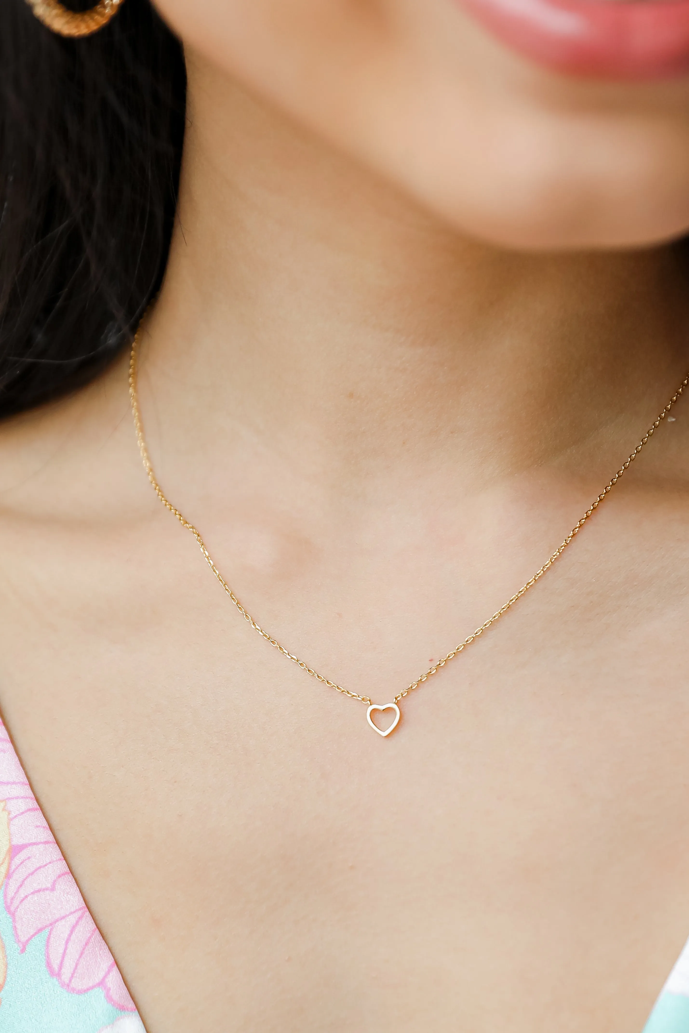 Natalie Gold Heart Charm Necklace