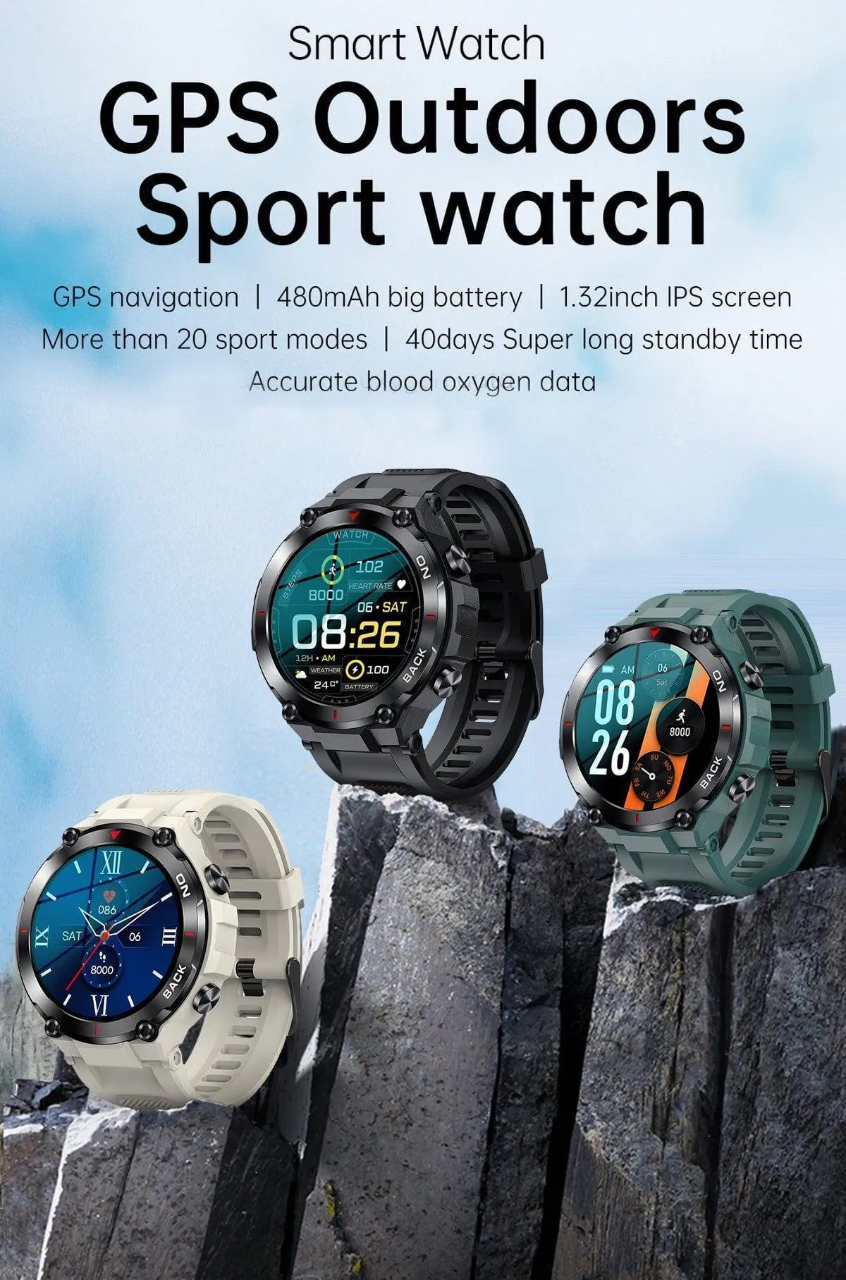 New 10 -1 GPS Outdoor Smart Watch