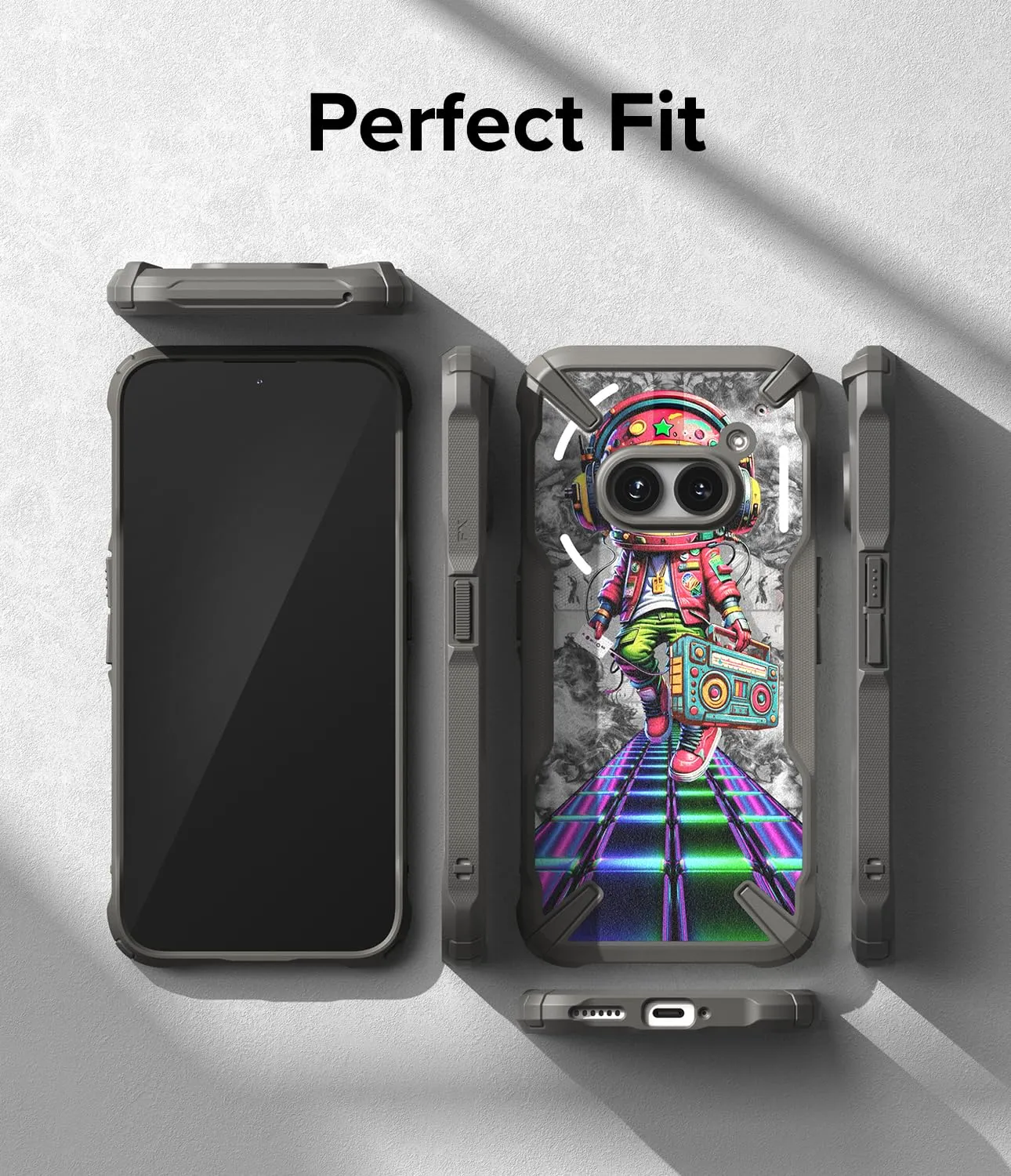 Nothing Phone (2a) plus / Nothing Phone (2a) Back Cover Case | Fusion-X Design - DJ Bot (Gray)