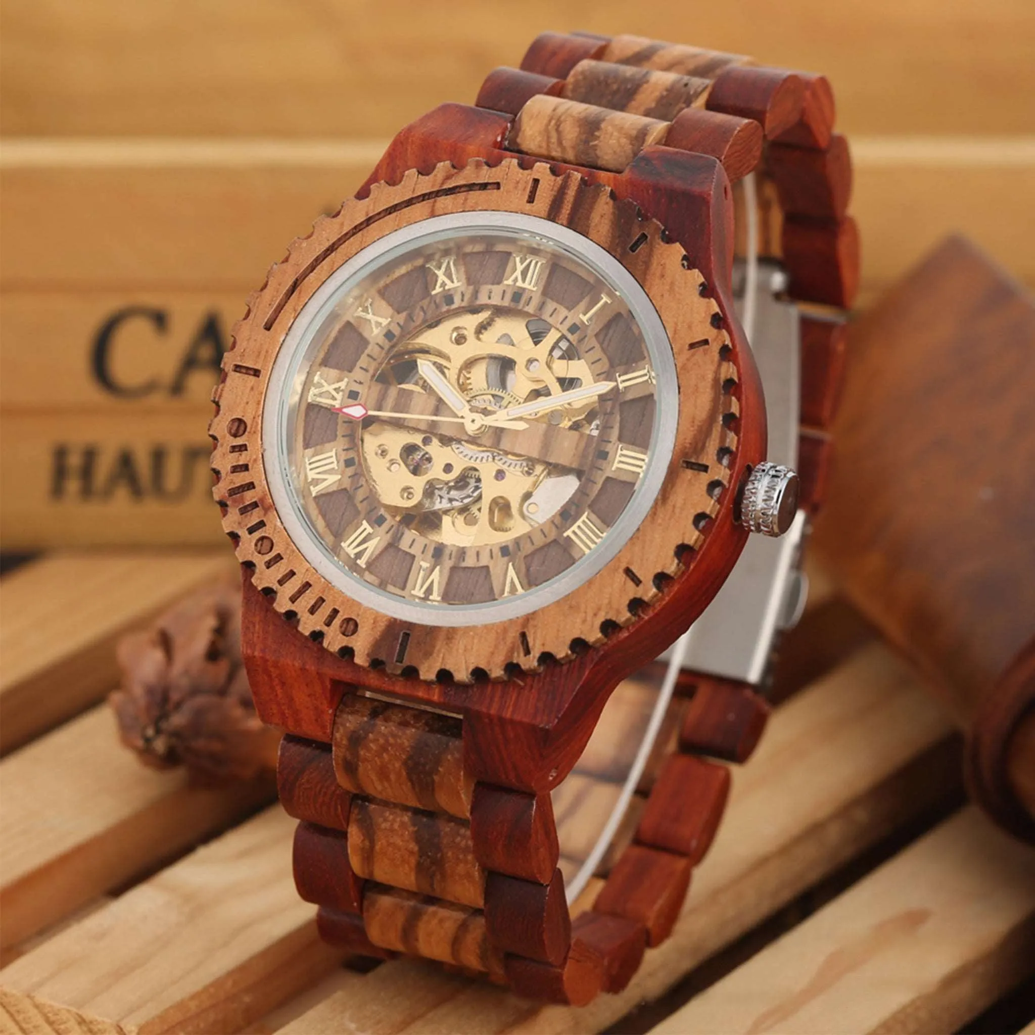 Orebro-Wood Watch Men Automatic Mechanical Watch