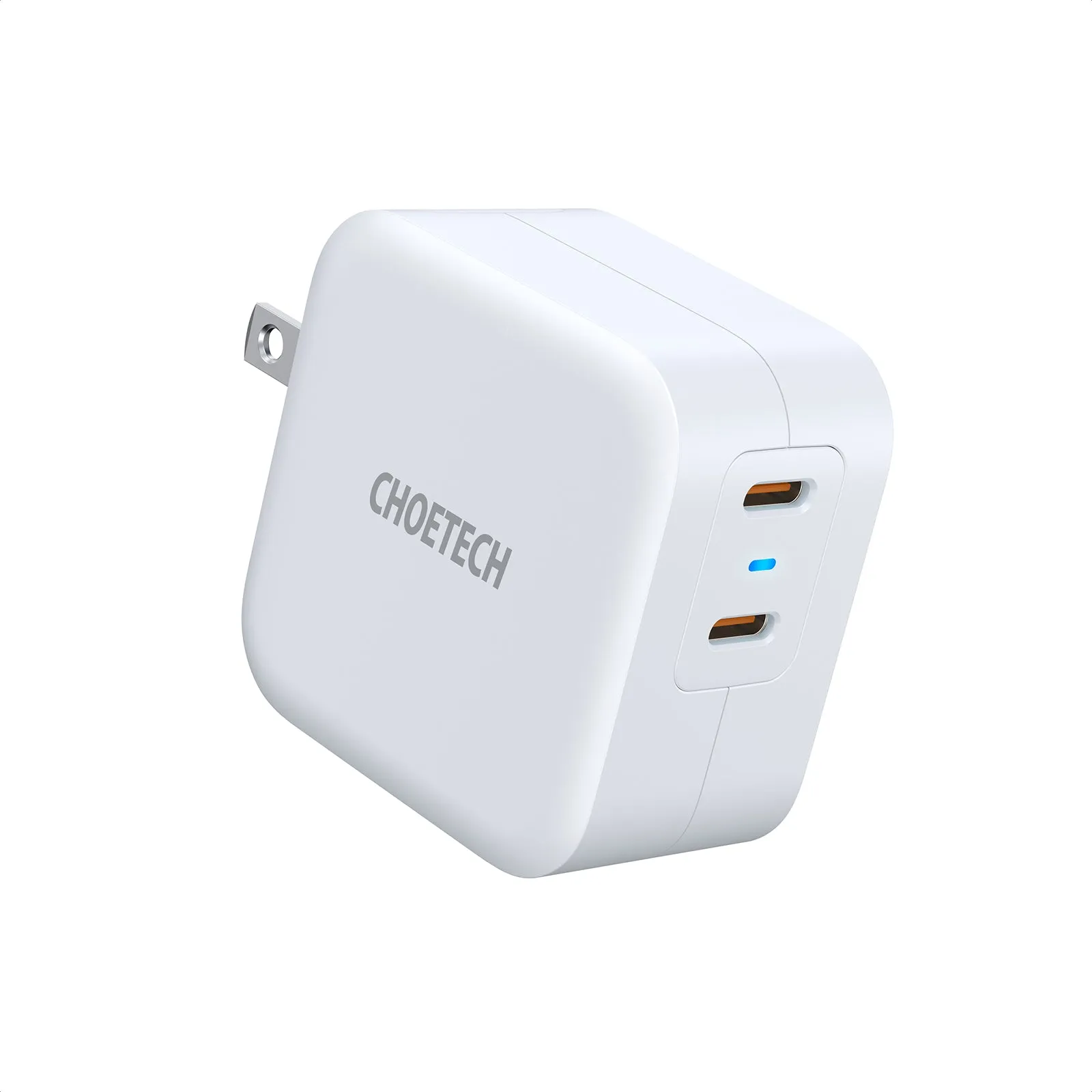 PD6009 Choetech 40W Dual USB-C Wall Charger With Foldable Plug