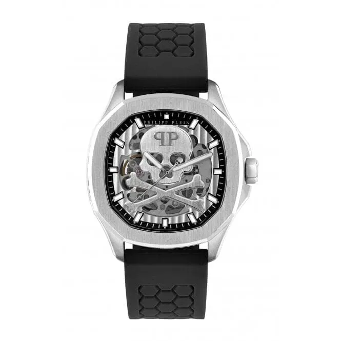 Philipp Plein Gents Skeleton Spectre Silver Watch PWRAA0123