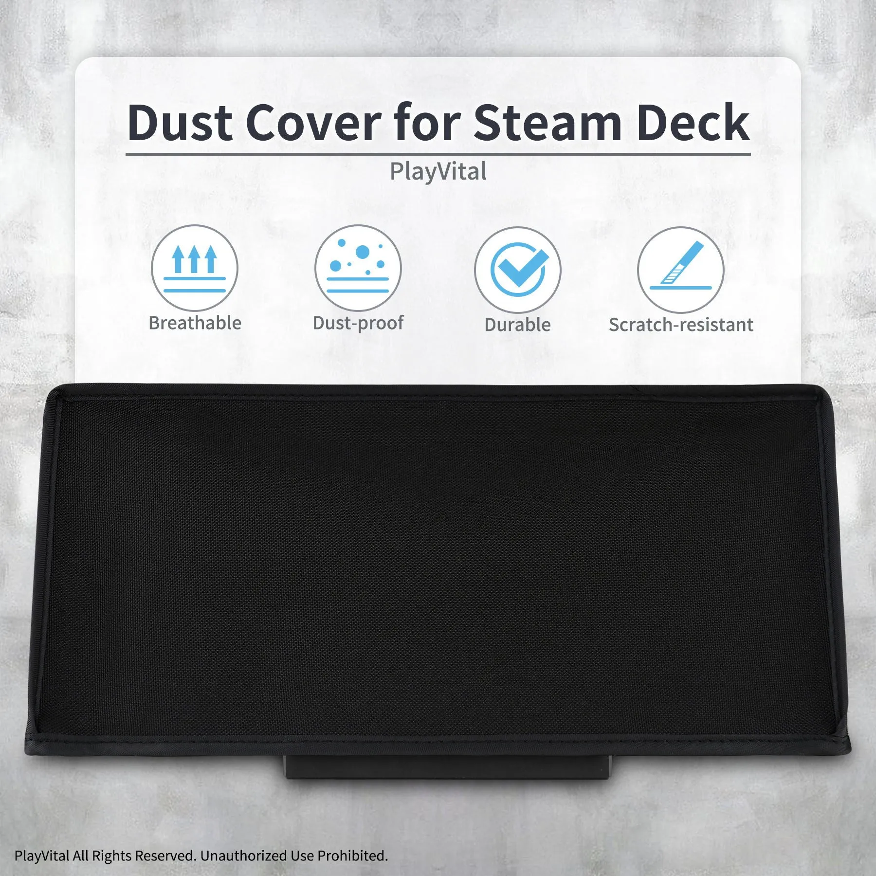 PlayVital Soft Neat Lining Dust Cover for Steam Deck LCD & OLED - Black - PCSDM001