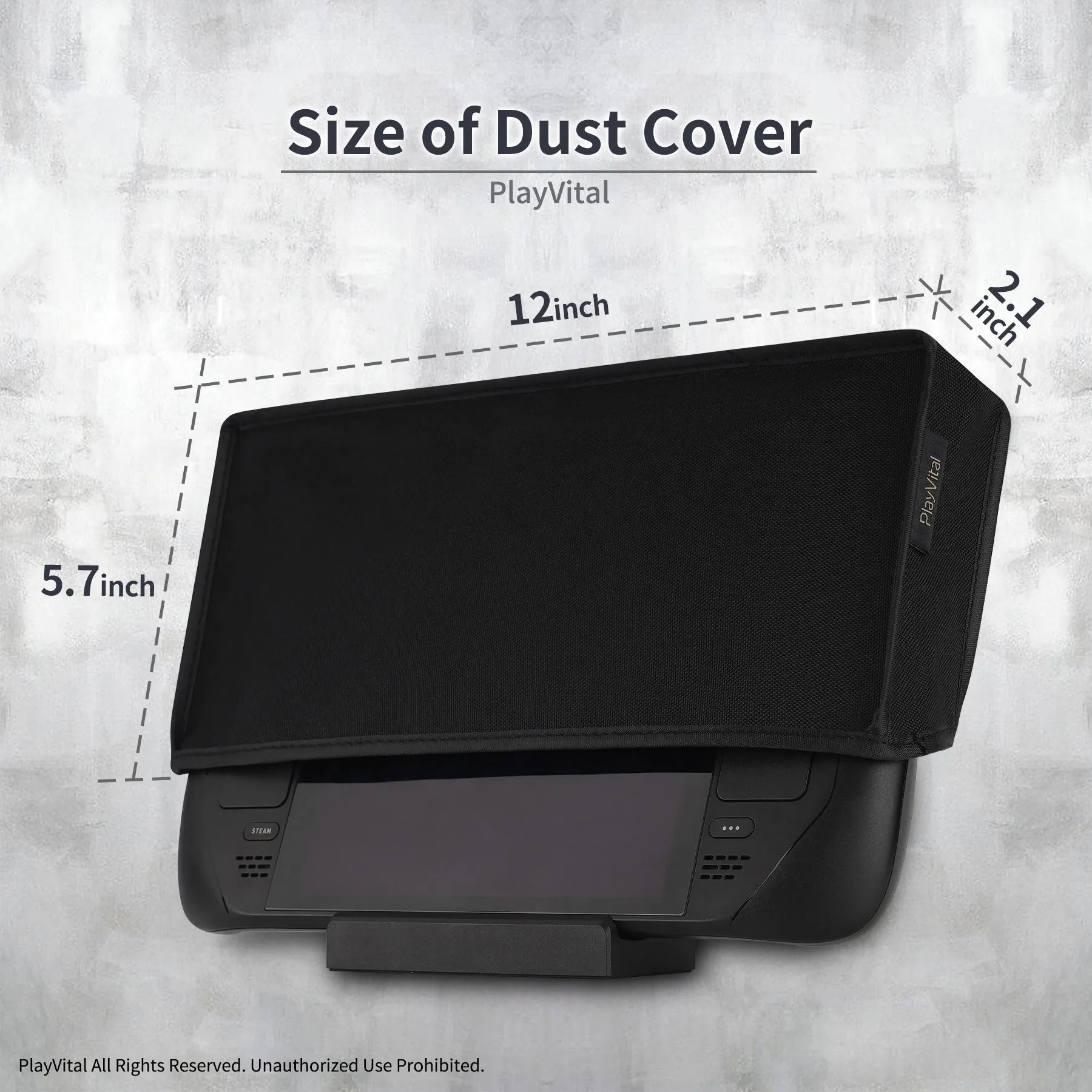 PlayVital Soft Neat Lining Dust Cover for Steam Deck LCD & OLED - Black - PCSDM001