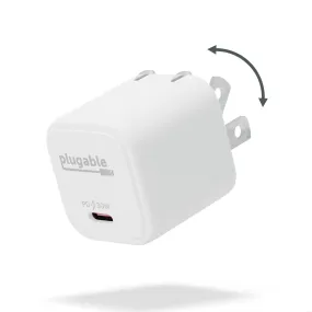 Plugable GaN USB-C Charger Block, 30W - White