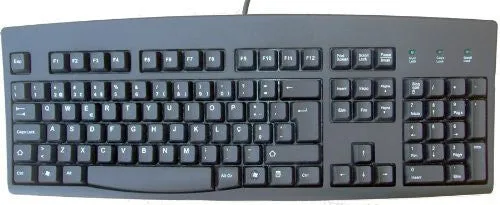 Portuguese Black Wired USB Keyboard For Windows - Portuguese Language Keyboard Black with White Letters Characters Wired USB (Windows)