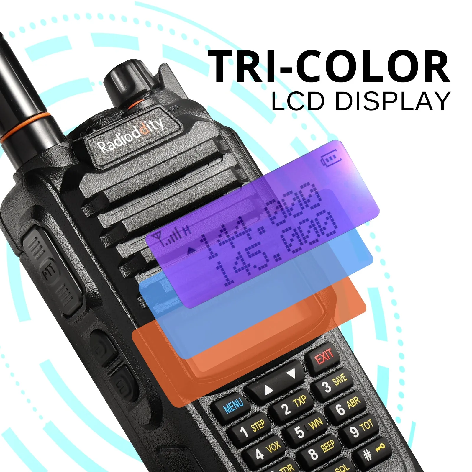 Radioddity GT-9R Dual Band Radio | 5W | IP67 Waterproof | 2000mAh | Customized EU Frequency