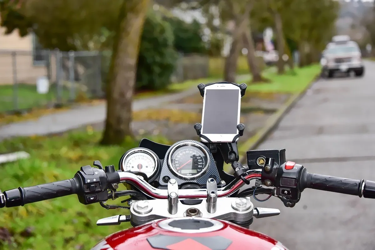 RAM Mount Handlebar U-Bolt Mount with Universal RAM® X-Grip® Large Phone/Phablet Cradle