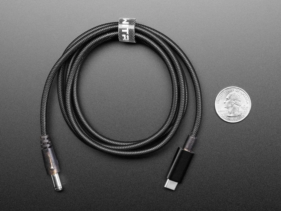 Re-programmable USB Type-C PD to 2.1/5.5mm Barrel Jack Cable