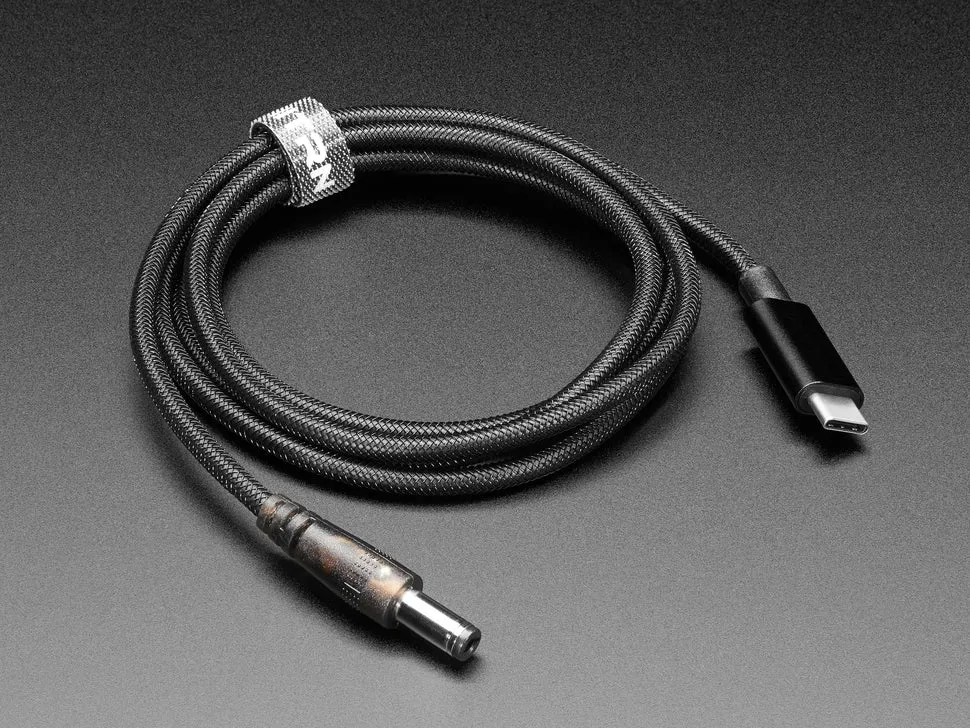 Re-programmable USB Type-C PD to 2.1/5.5mm Barrel Jack Cable