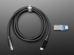 Re-programmable USB Type-C PD to 2.1/5.5mm Barrel Jack Cable