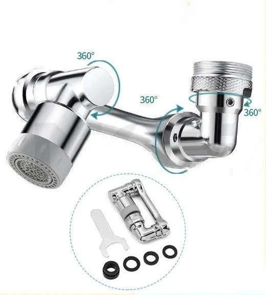 Revolutionary Metal Robotic Arm Faucet Extender – 360°/720°/1080° Rotating Nozzle with Pressurized Anti-Splash Filter for Kitchen & Washbasin Elegance