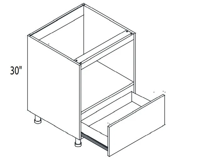 RTA - Fabric Grey - Base Microwave Cabinet | 33"W x 30"H x 23.8"D