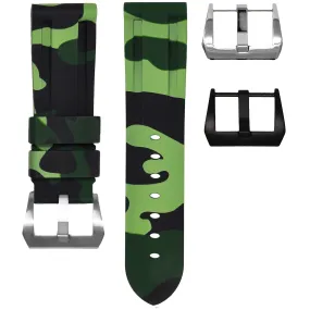 RUBBER STRAP FOR BREITLING CHRONOLINER - GREEN CAMO